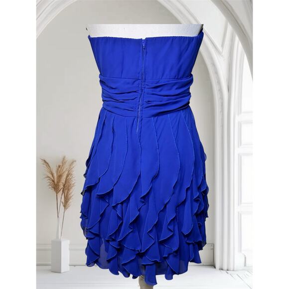 Windsor Royal Blue Flowy Ruffle Mini Dress-Size 13/14 - Picture 2 of 11
